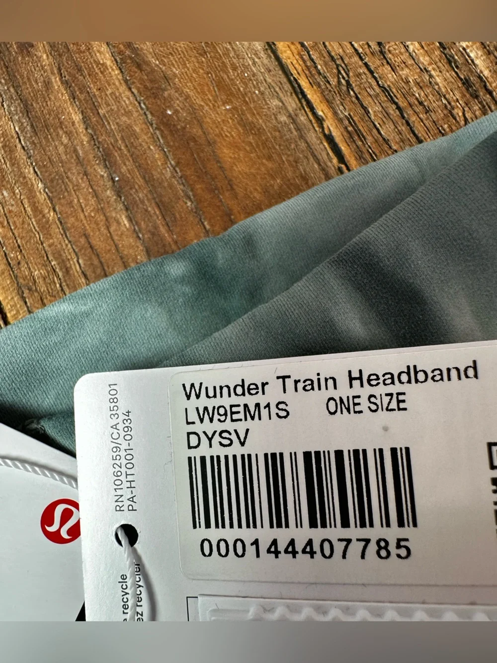 lululemon athletica teal wide workout headband